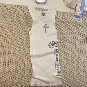 Vintage chrome hearts rhinestone tank top